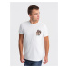 Ombre Men's cotton t-shirt with chest print - white