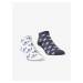 Sada dvoch párov vzorovaných ponožiek v bielej a tmavomodrej farbe adidas Originals