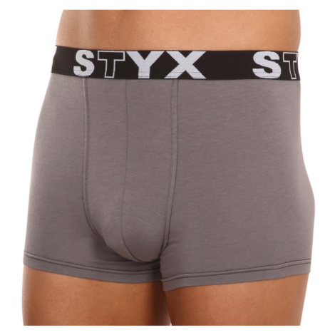 3PACK pánske boxerky Styx športová guma nadrozmer tmavo sivé (R10636363)