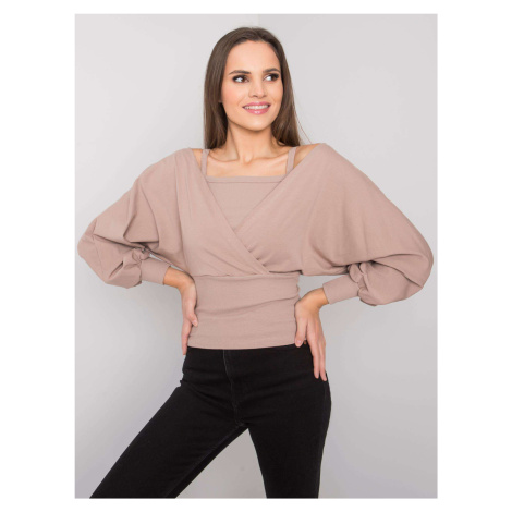 Blouse-RV-BZ-7311.02X-dark beige Rue Paris