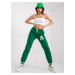 Darina Dark Green Sweatpants with High Waist