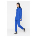 Trendyol Saks Hooded Slogan Printed Knitted Tracksuit