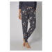 Tmavosivé kvetované pyžamové nohavice Mix&Match