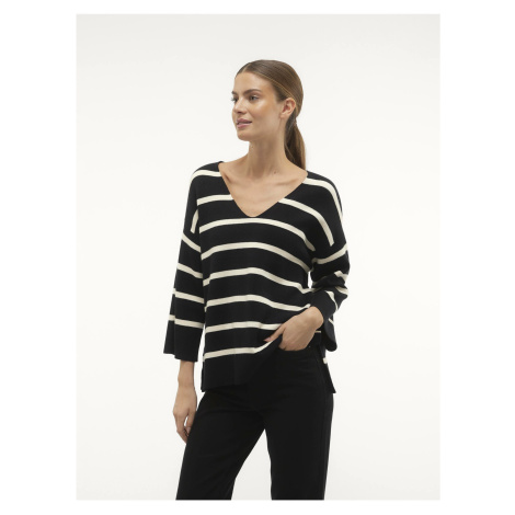 Black and White Women's Striped Sweater Vero Moda Saba - Women