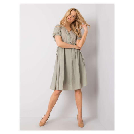 Dress-217-SK-25663.03-khaki Rue Paris