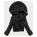 Čierna krátka bunda na prechodné obdobie s kapucňou (16M9080-392)