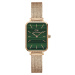 Daniel Wellington Analógové hodinky 'Quadro Pressed Melrose RG Green'  ružové zlato / jedľová / 