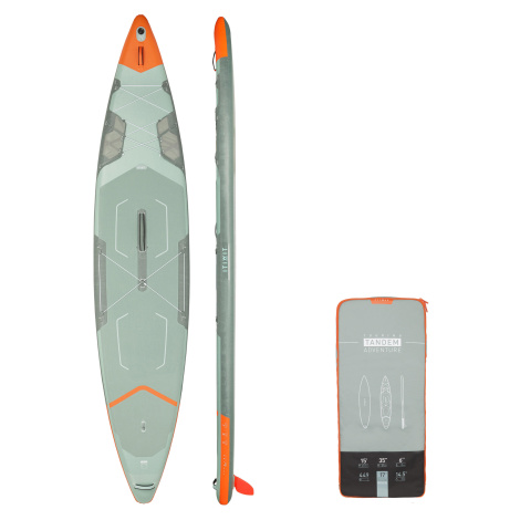 Nafukovací paddleboard X500 Tandem vystužený dropstitch 15" - 35" zelený