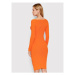 Rinascimento Úpletové šaty CFM0010711003 Oranžová Slim Fit