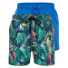 Trendyol Blue Printed-Plain 2-Piece Set Swim Shorts