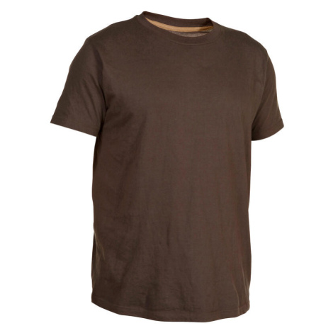 Poľovnícke tričko 100 s krátkym rukávom hnedé SOLOGNAC