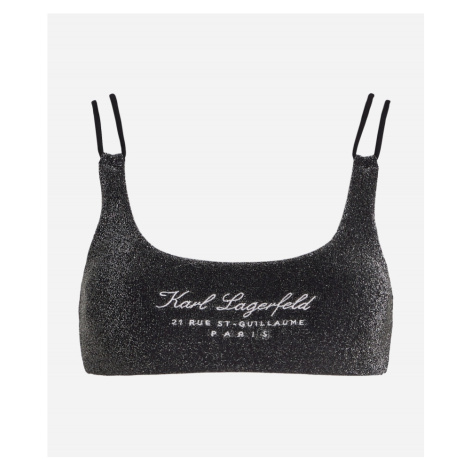 Plavky Karl Lagerfeld Hotel Karl Lurex Bikini Top Black