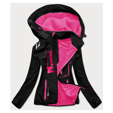 Čierno-ružová dámska softshellová bunda (HH030-1) J.STYLE