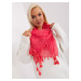 Dark coral women's scarf with fringe