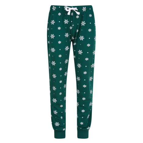 SF (Skinnifit) Detské pyžamové nohavice so vzorom - Tmavozelená / biela