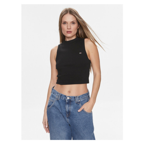 Tommy Jeans Top DW0DW17533 Čierna Regular Fit Tommy Hilfiger