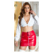 Sexy Koucla leatherlook skirt with zip white