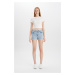 DEFACTO High Waist Fold-Ankle Jean Shorts