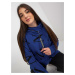 Dark blue women's sweatshirt with plus size inscription