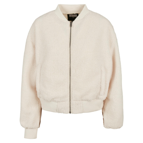 Women's Oversized Jacket Sherpa Bomber Jacket whitesand Urban Classics