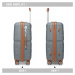 KONO travel set kufrov polypropylén PP - 36L, 60L, 92L - sivo-hnedá