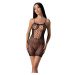 Passion BS096 black - Bodystocking Farba: Čierna