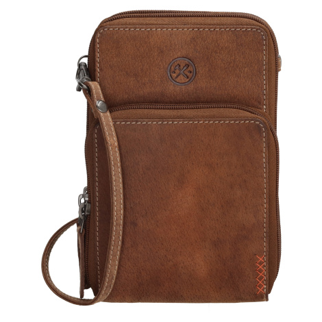 Hide & Stitches Idaho kožená crossbody taška na mobil - hnedá