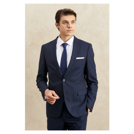 ALTINYILDIZ CLASSICS Men's Navy Blue Regular Fit, Normal Cut Woolen Nano Suit that is Water and 