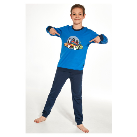 Chlapčenské pyžamo Cornette Crash - bavlna Svetlomodrá-tmavomodrá