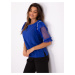 Cobalt Blue Women's Formal Blouse with Appliqué