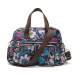 Modrá príručná taška do lietadla &quot;Flowers&quot; - veľ. S