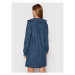 NA-KD Džínsové šaty Frill Collar 1018-008507-0116-581 Modrá Regular Fit