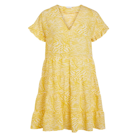 VILA Letné šaty 'LIMIA EVA'  žltá / biela