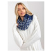 Women's dark blue and white winter scarf with wool