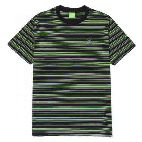 Huf  T-shirt crown stripe ss knit top  Tričká a polokošele Čierna