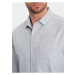 Svetlosivá pánska melírovaná košeľa Ombre Clothing