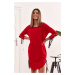 Asymmetrical oversize dress with red tie