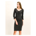 TWINSET Úpletové šaty 192TT3202 Čierna Slim Fit
