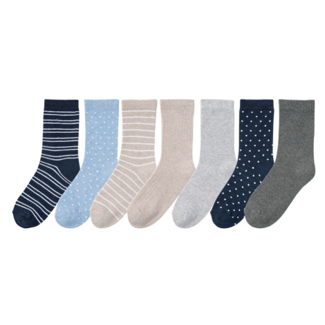pepperts!® Dievčenské ponožky, 7 párov (béžová/sivá/modrá/navy modrá)