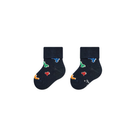 Happy Socks Súprava 2 párov vysokých detských ponožiek KDDB45-6500 Tmavomodrá