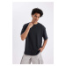 DEFACTO Oversize Wide Pattern Crew Neck Short Sleeve Heavy Fabric Basic Plain T-Shirt