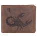 Pánska peňaženka MERCUCIO svetlohnedá vzor 35 znamenie škorpión 2911908