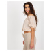 BÉŽOVÝ BAVLNENÝ BLÚZKOVÝ CROP TOP LK-BZ-508934.24-BEIGE