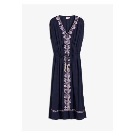 Boho midi šaty s výšivkou bonprix