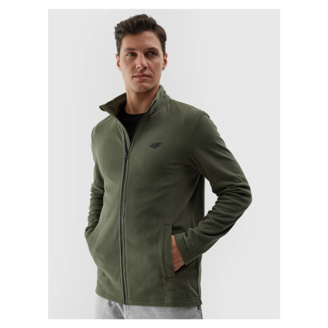 Men's fleece with stand-up collar regular 4F - olive