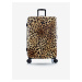 Čierno-hnedý vzorovaný cestovný kufor Heys Brown Leopard L