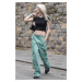 Madmext Mint Green Straight Fit Cargo Pants