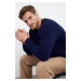 Trendyol Navy Blue Slim Fit Slim Cut Crew Neck Raglan Sleeve Basic Knitwear Sweater