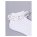Bavlnené ponožky Yoclub Girls' Turn Cuff Ruffle 3-pack SKA-0122G-010J-001 White 6-9 měsíců