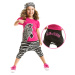 Denokids Zebra Fashion Dievčenské tričko Capri Shorts Set